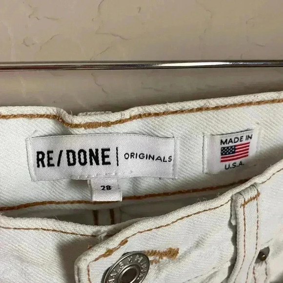 RE/DONE‎ The 80s Long Shorts Bleached White Size 28 - Picture 2 of 10